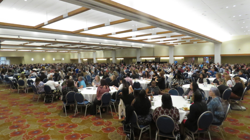 Large Conference room with round tables at Albuquerque conference.